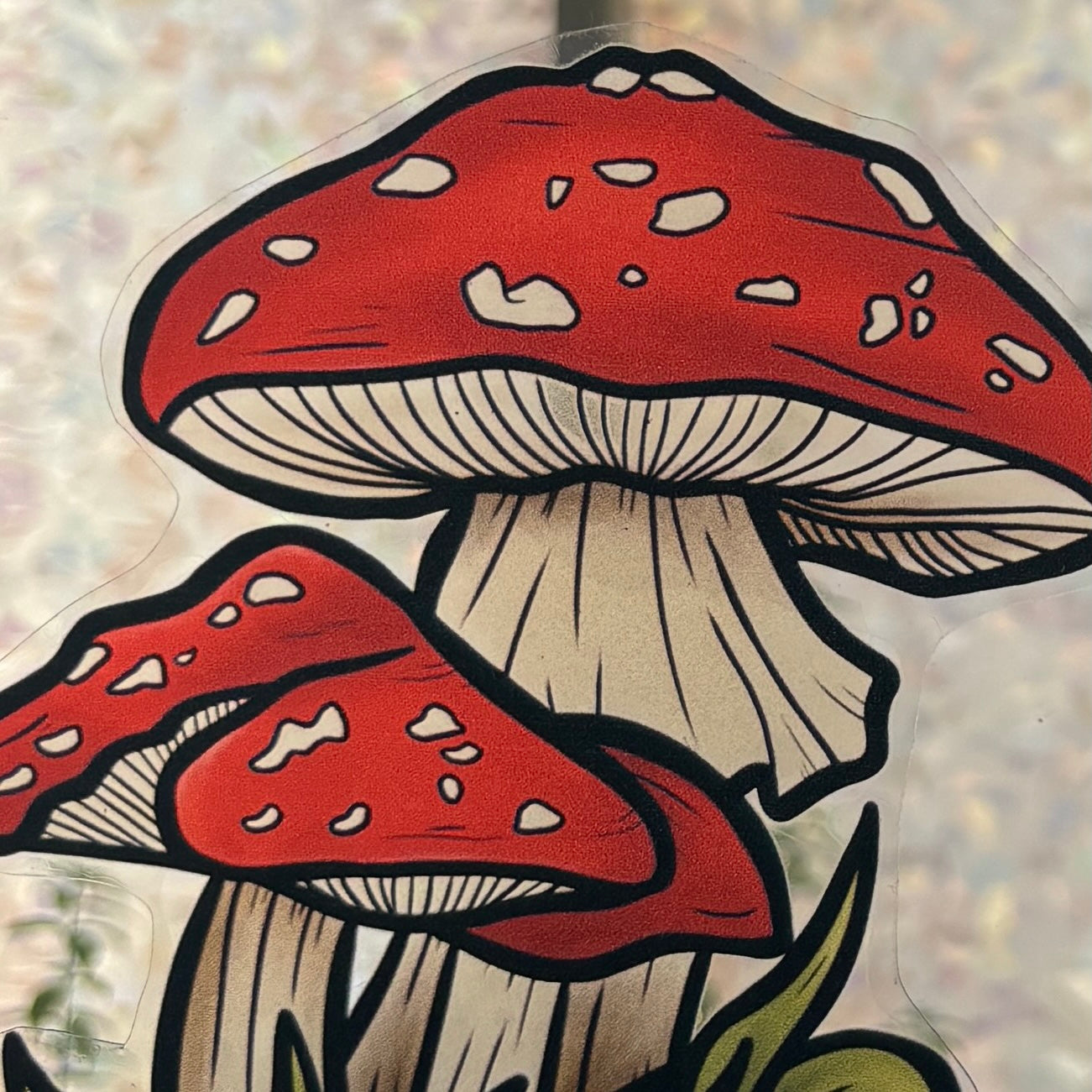 Thé aux Champignons. Stickers repositionnables. A4 à découper.