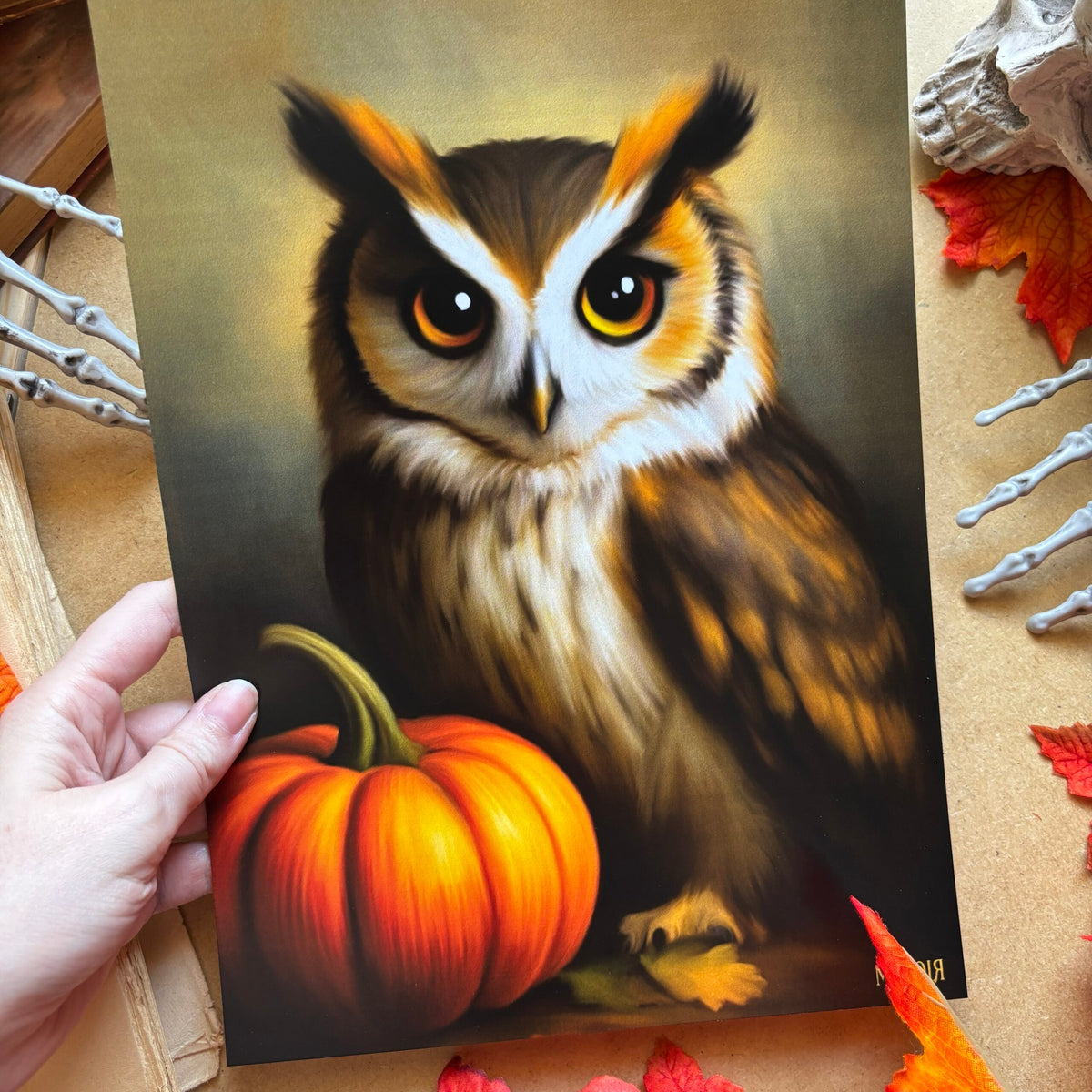 L’Oracle du Crépuscule. Illustration hibou. Impression A4 et A6