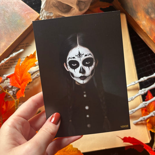 Mercredi. Illustration calavera gothique. Impression A4 ou A6