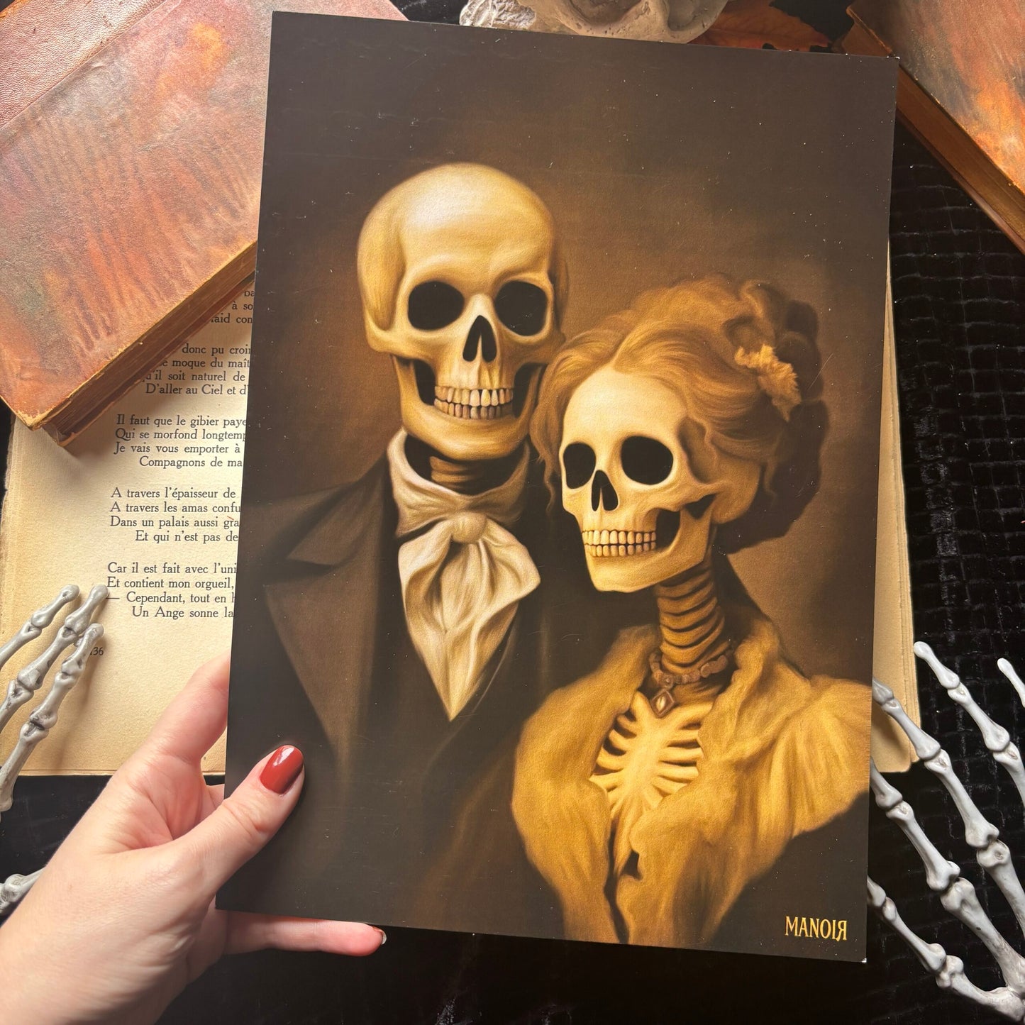 Les amants maufits. Illustration squelettes. Impression A4 ou A6