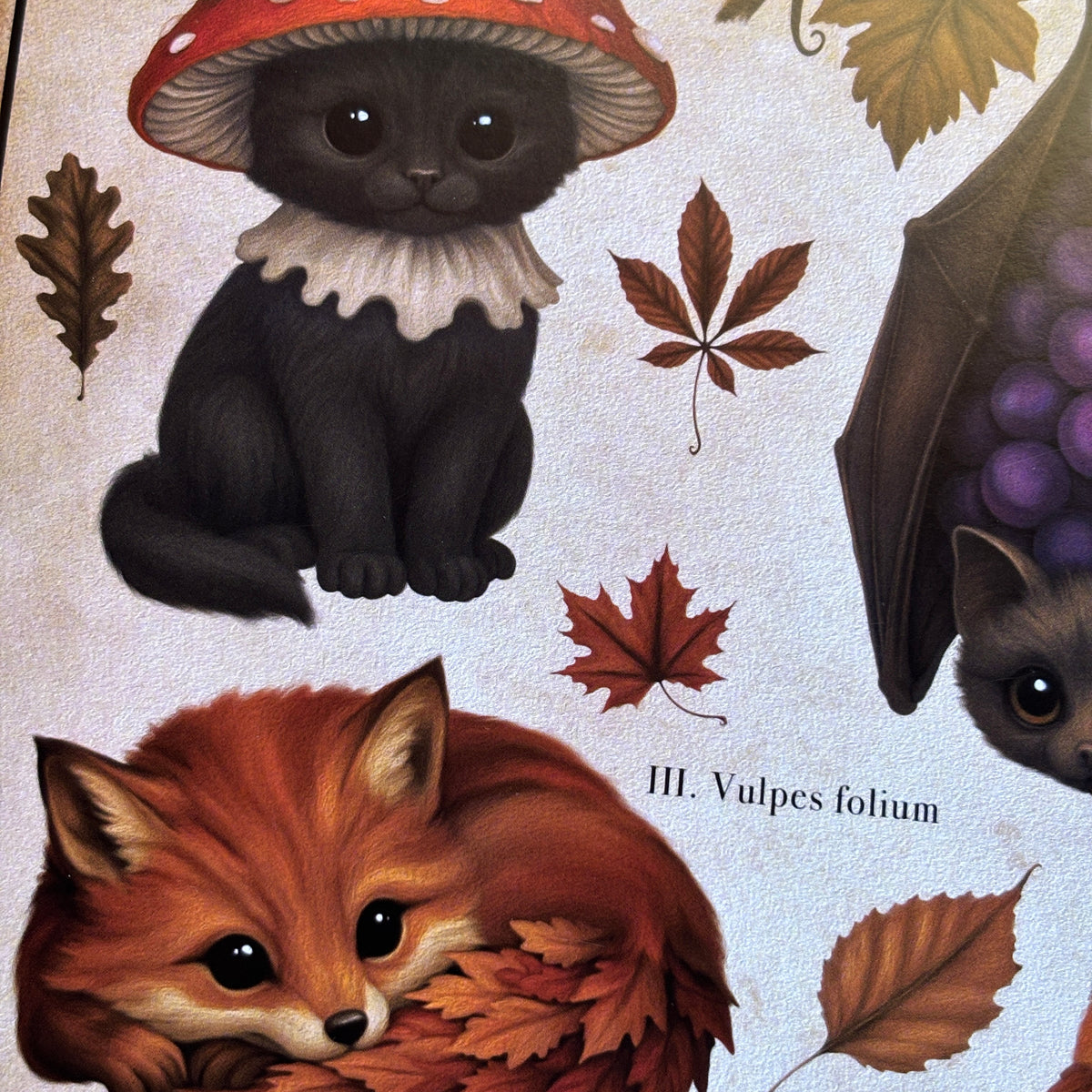 Impression A4 « Curieuse Faune Automnale ». Affiche botanique