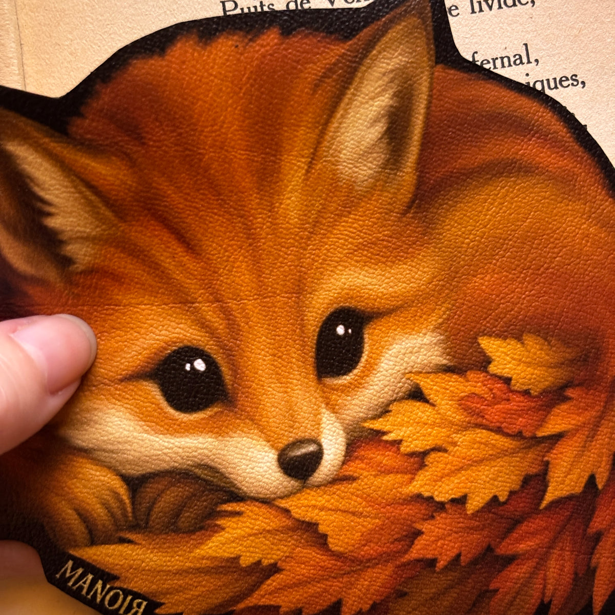 Sous-tasse Renard d’Automne en Simili cuir illustré