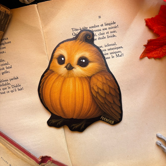 Sous-tasse Oiseau Citrouille en Simili cuir illustré