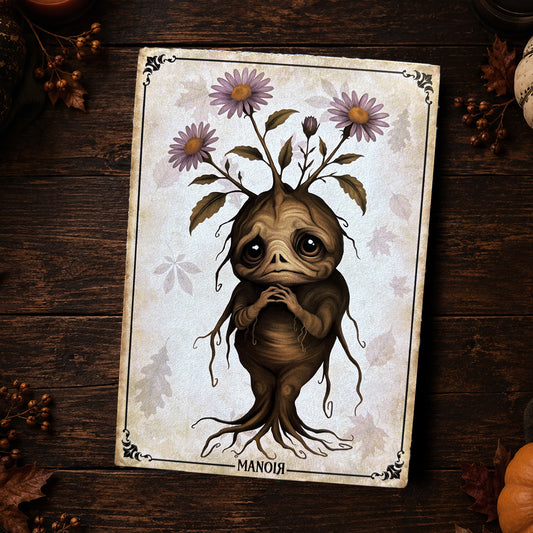 Carte postale Mandragore Asters. Illustration automnale