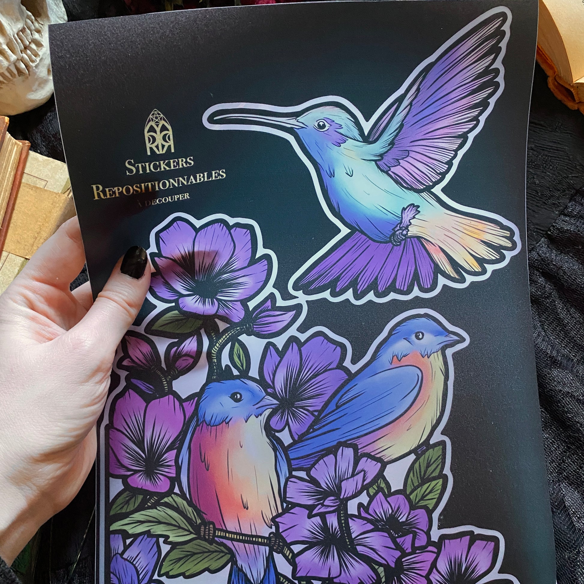 Le chant des oiseaux. Stickers repositionnables. A4 à découper.
