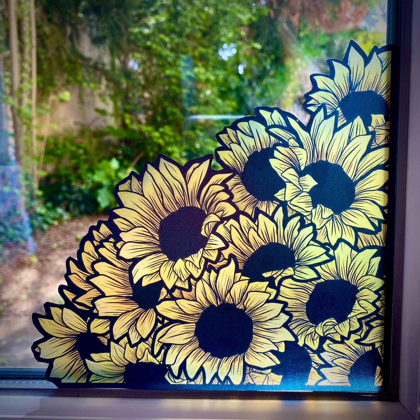 Pensées et tournesols. Stickers repositionnables. A4 à découper.