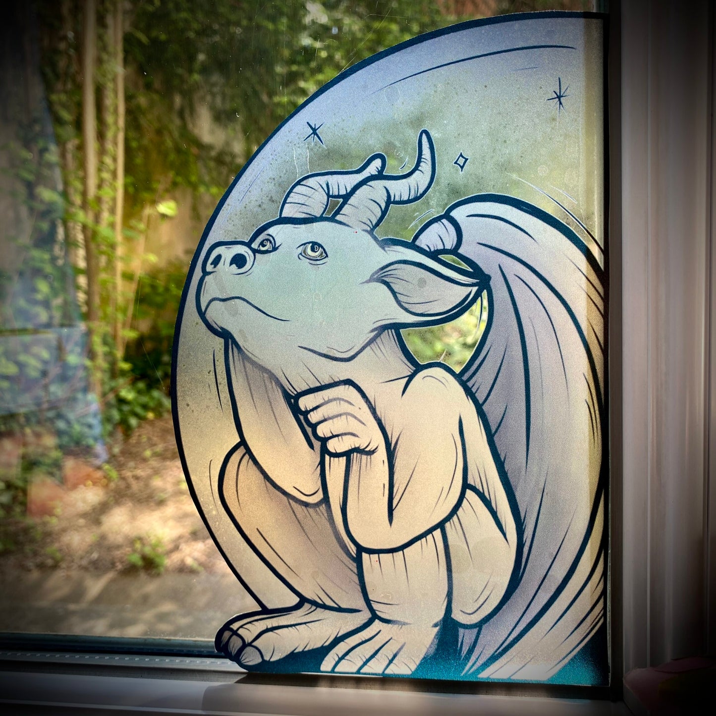 La Gargouille et la Chauve-souris. Stickers repositionnables. A4 à découper