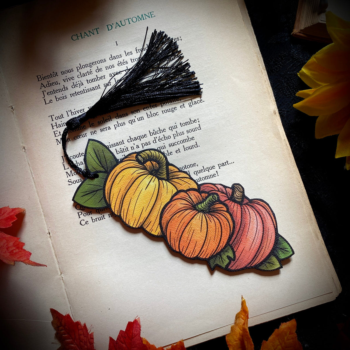 Marque page. Champs d'automne.
