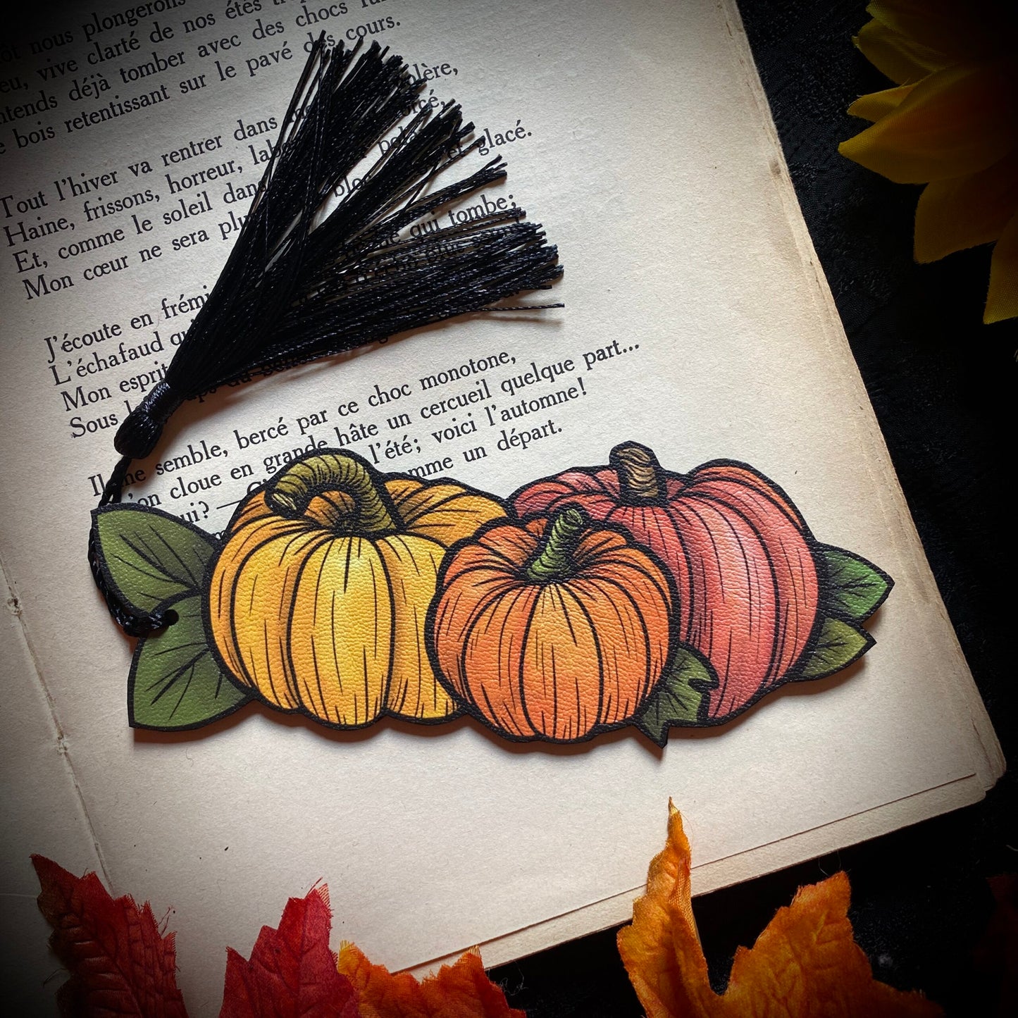 Marque page. Champs d'automne.