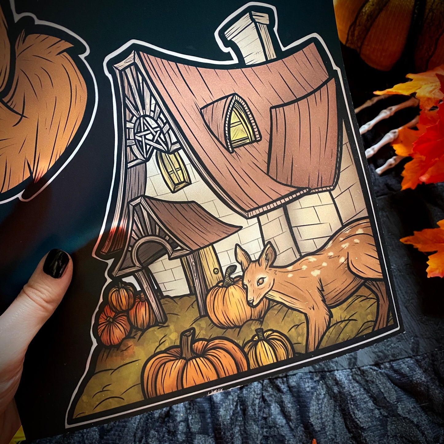 Cottage Witch. Stickers repositionnables. A4 à découper.