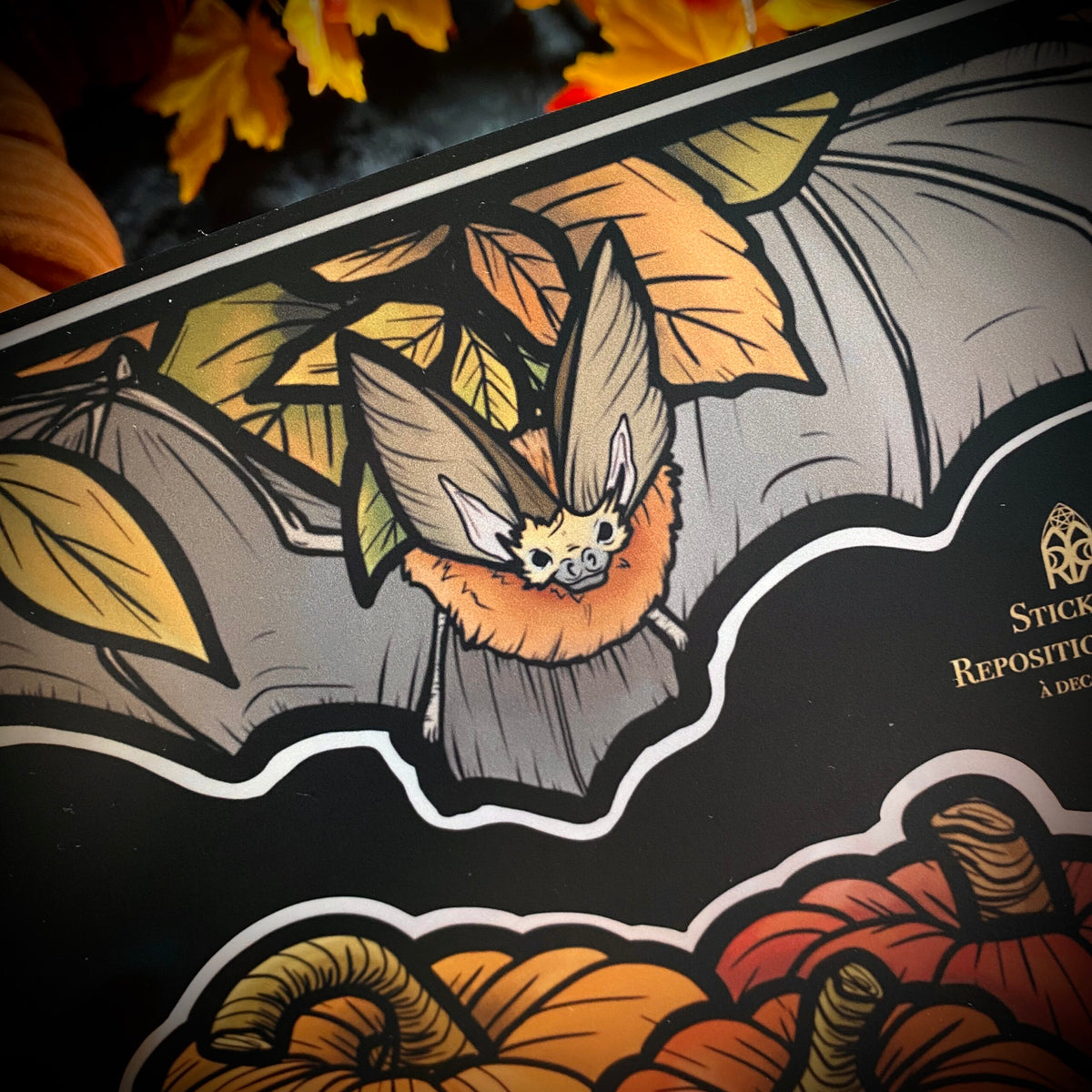 La dévoreuse de citrouilles. Stickers repositionnables. A4 à découper.