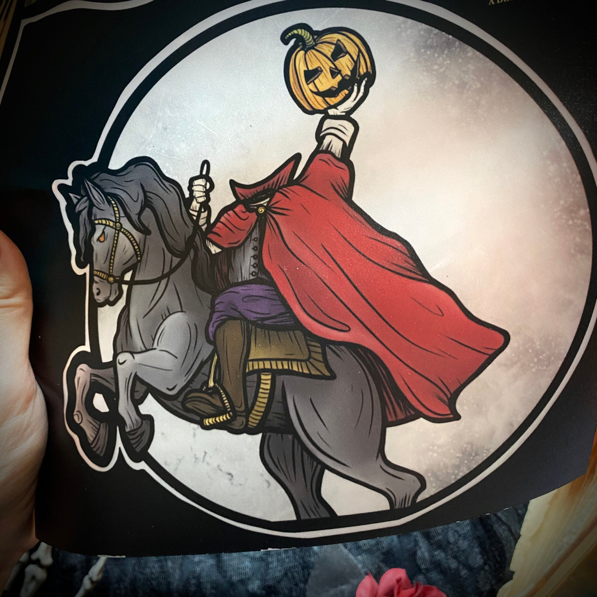 Le chaudron du Cavalier sans tête. Stickers repositionnables. A4 à découper.
