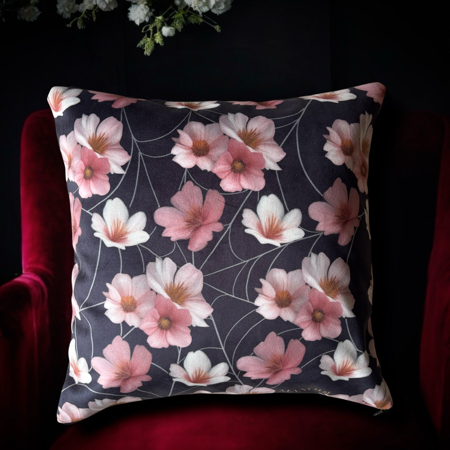 L’heure du Lapin. Housse de coussin velours
