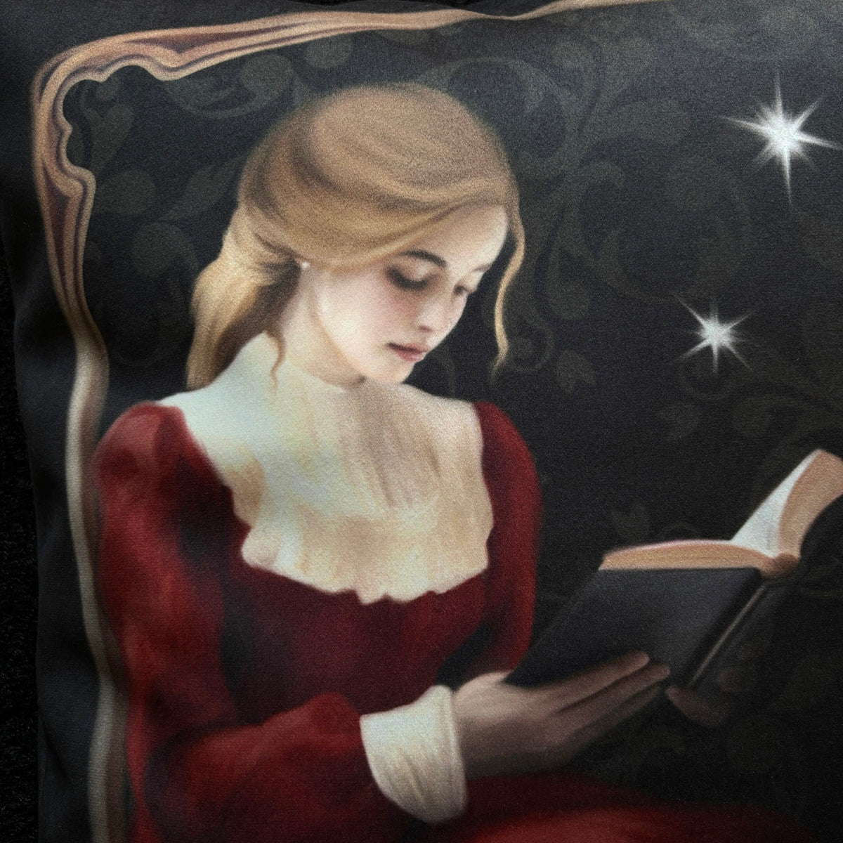 À la bibliothèque. Housse de coussin