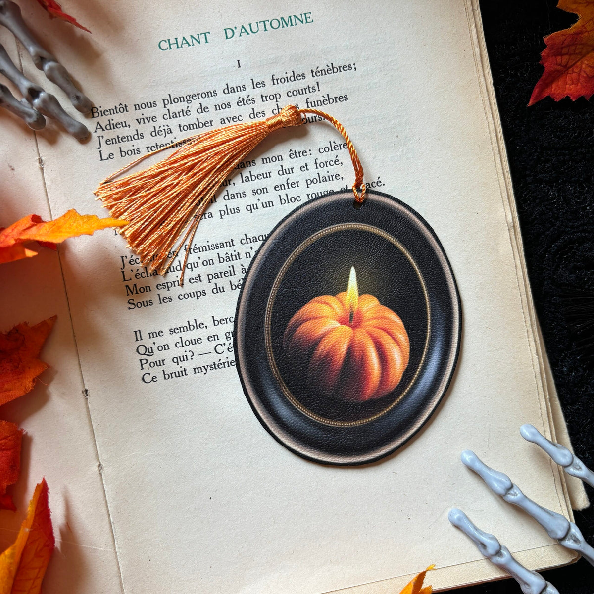 Citrouille enflammée. Marque page