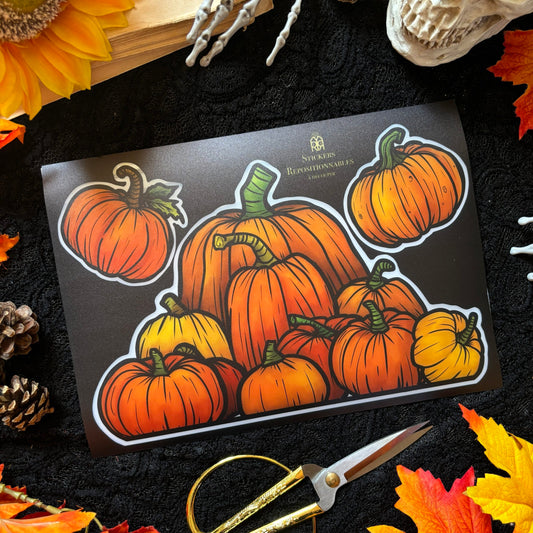 Stickers repositionnables. Citrouilles lover. A4 à découper. Précommande