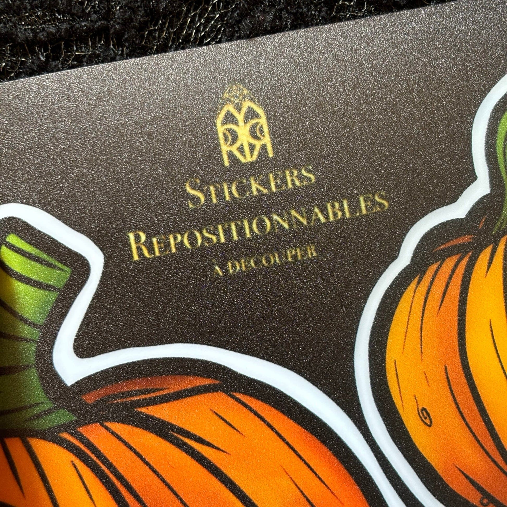 Stickers repositionnables. Citrouilles lover. A4 à découper. Précommande