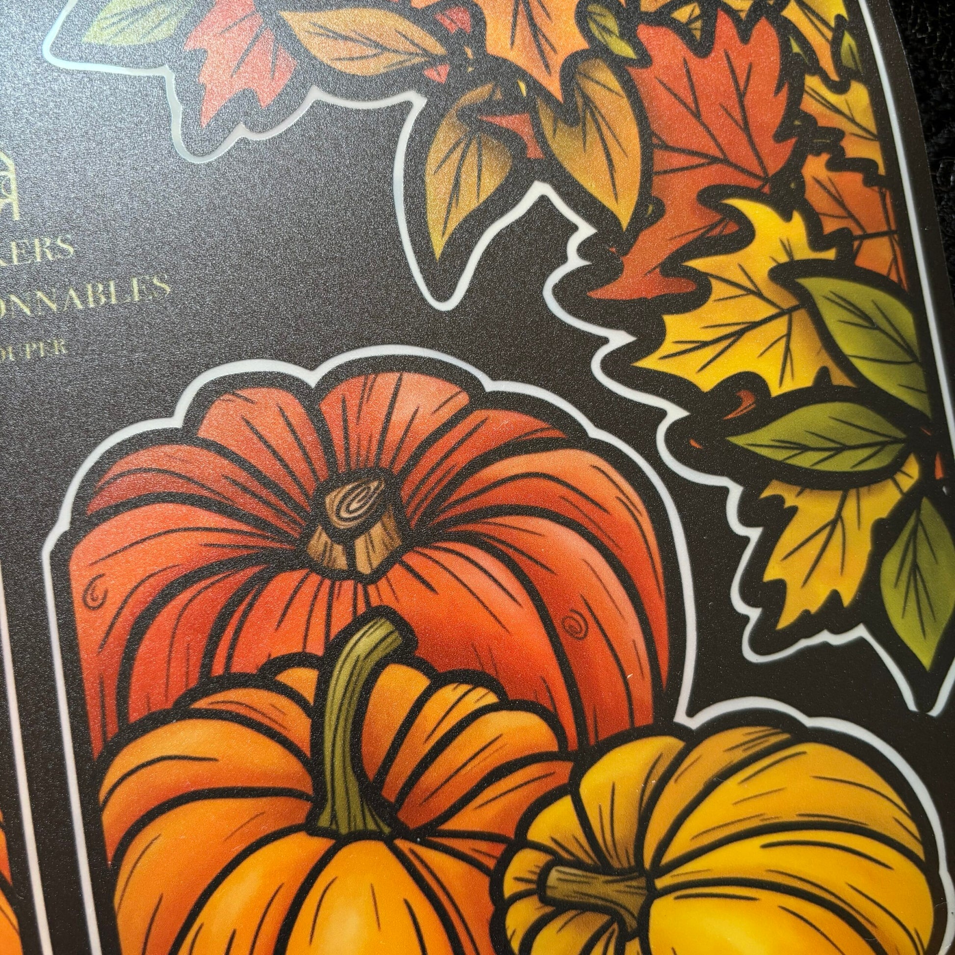Stickers repositionnables. Coins Forêt d'automne. A4 à découper.