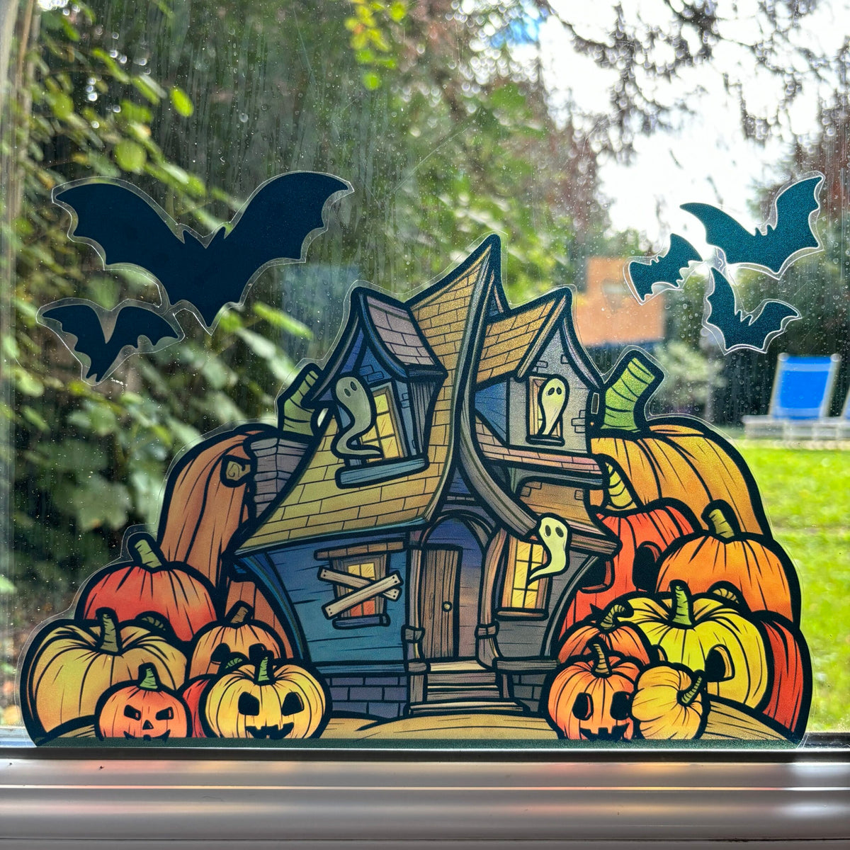 Stickers repositionnables. Maison hantée. A4 à découper