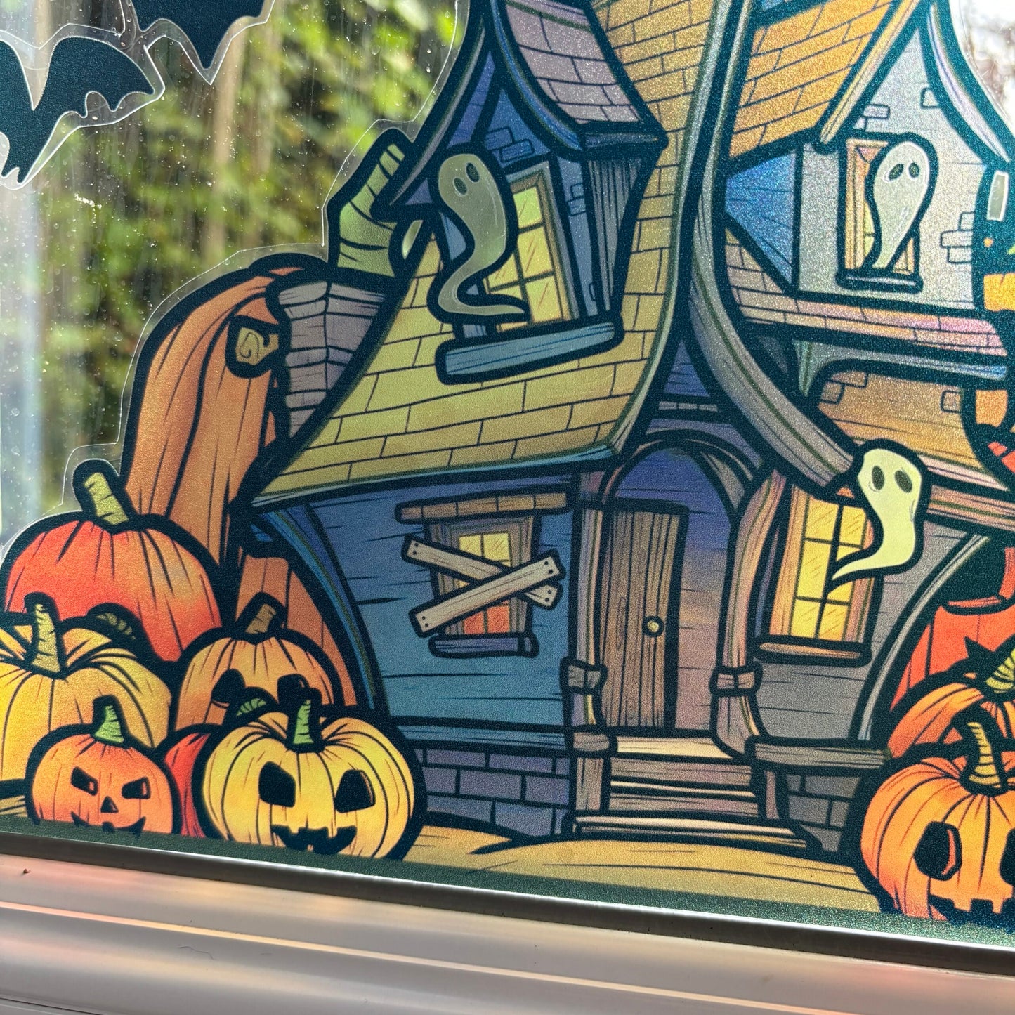 Stickers repositionnables. Maison hantée. A4 à découper