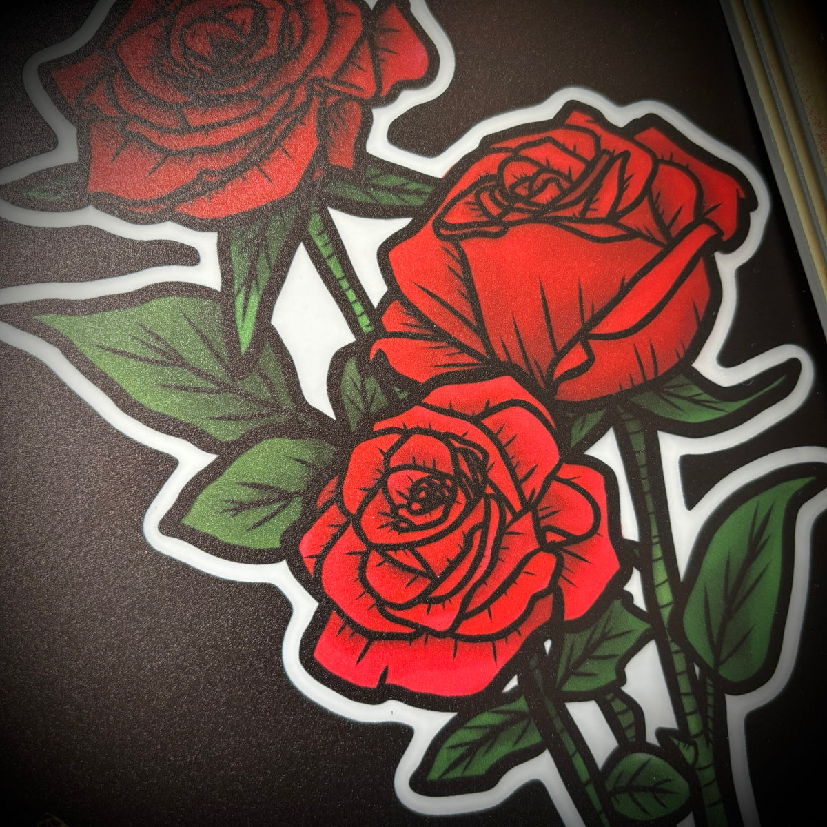 Parterre de roses. Stickers repositionnables. A4 à découper.