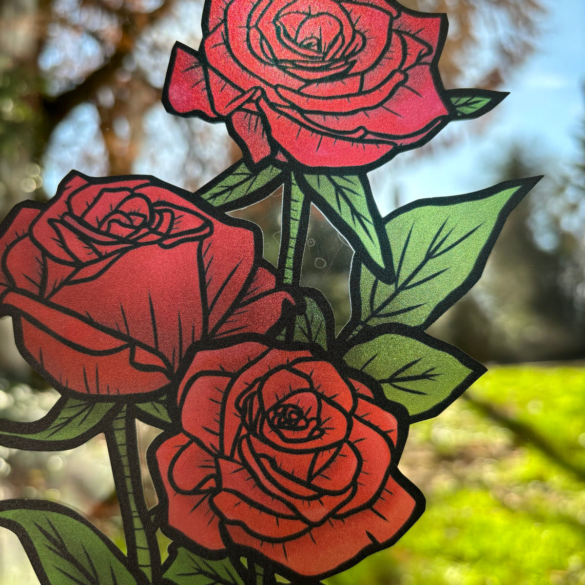 Parterre de roses. Stickers repositionnables. A4 à découper.