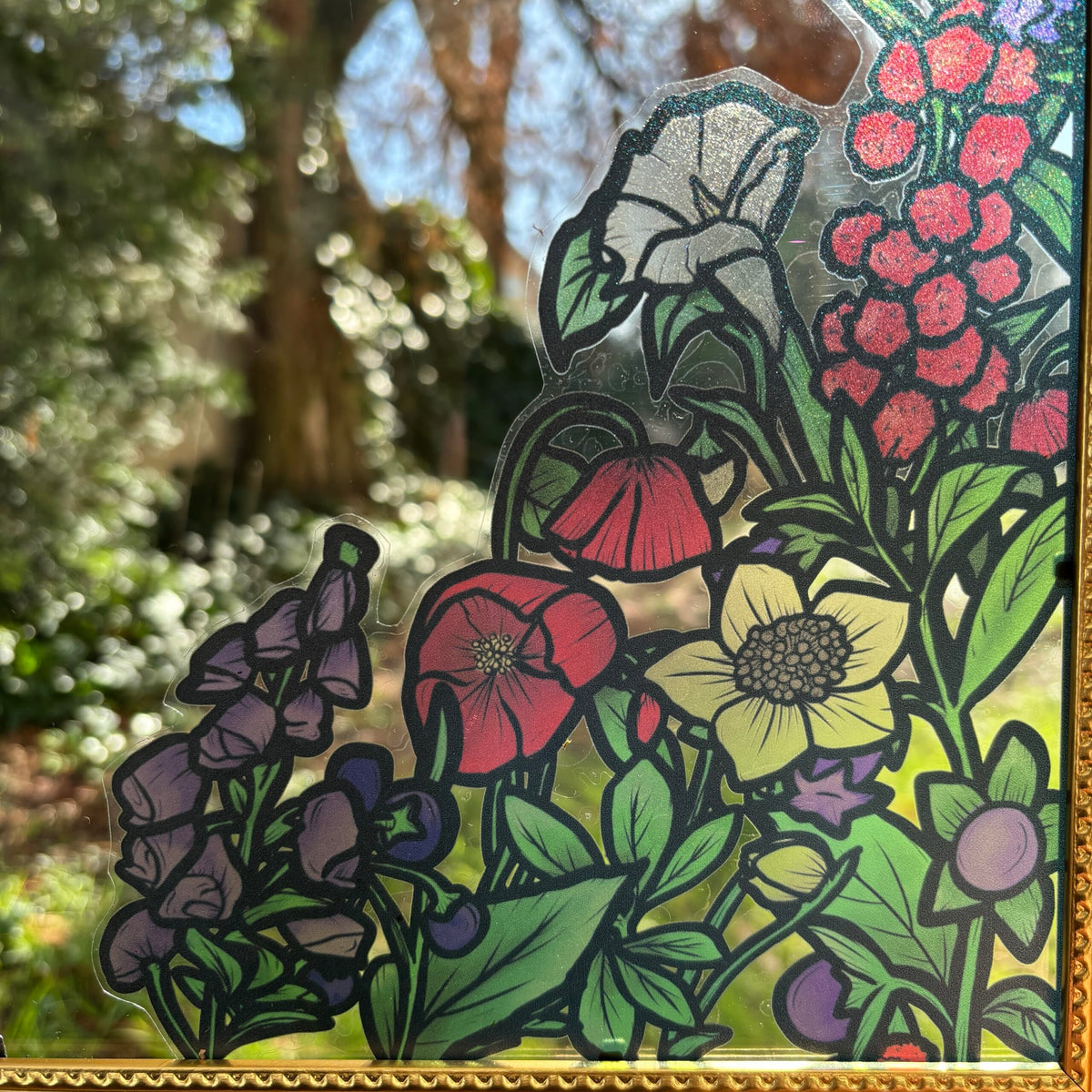 Fleurs mortelles. Stickers repositionnables. A4 à découper