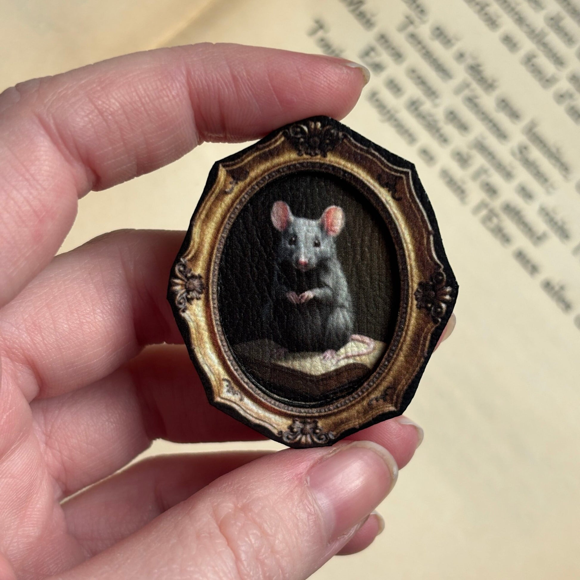 Broche. Rat de Bibliothèque