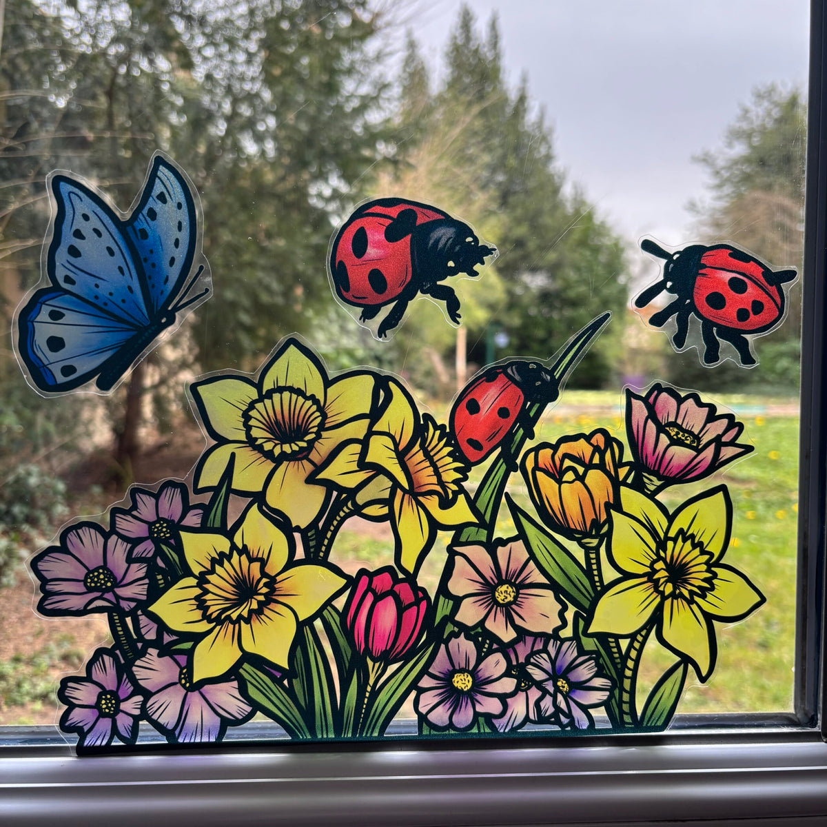 Le printemps. Stickers repositionnables. A4 à découper.