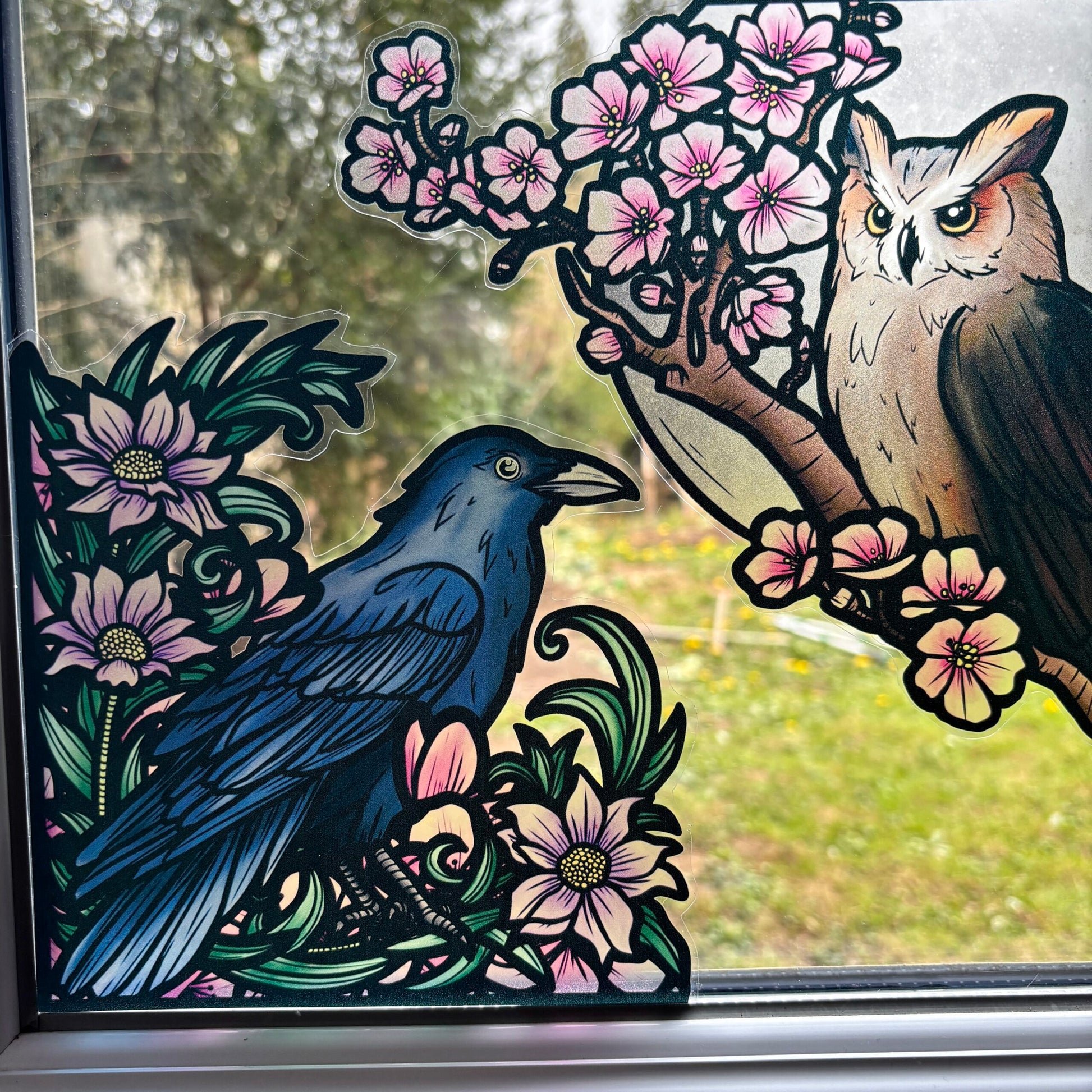 Oiseaux de printemps. Stickers repositionnables. A4 à découper.