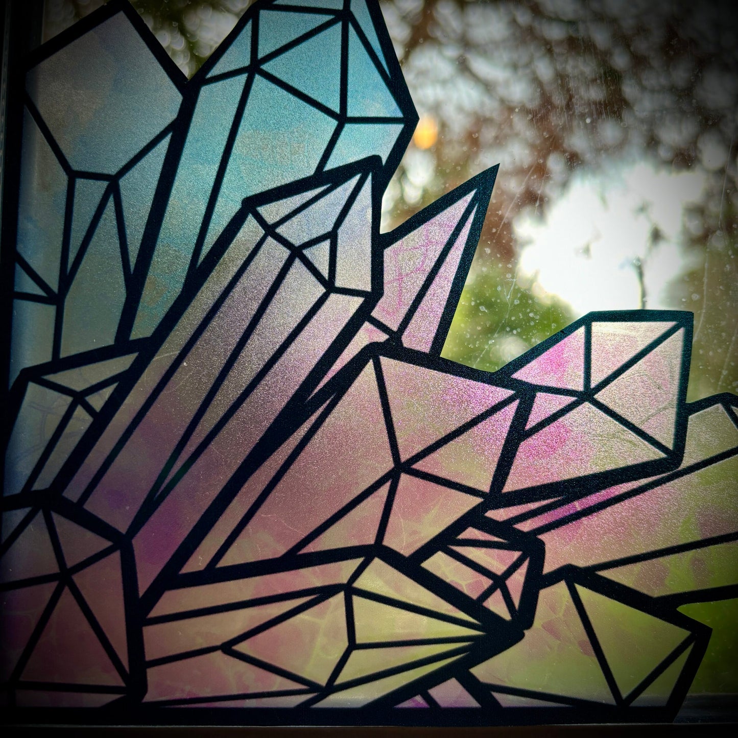Cristaux d’améthyste. Stickers repositionnables. A4 à découper