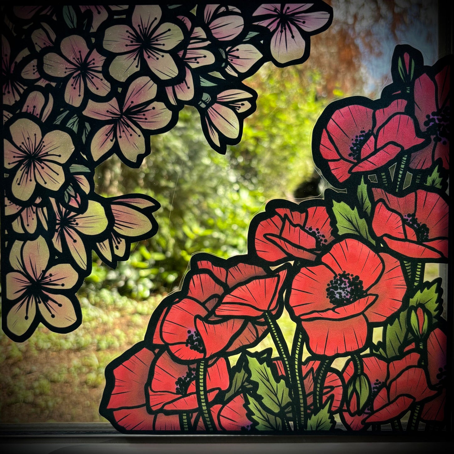 Fleurs de coquelicots. Stickers repositionnables. A4 à découper