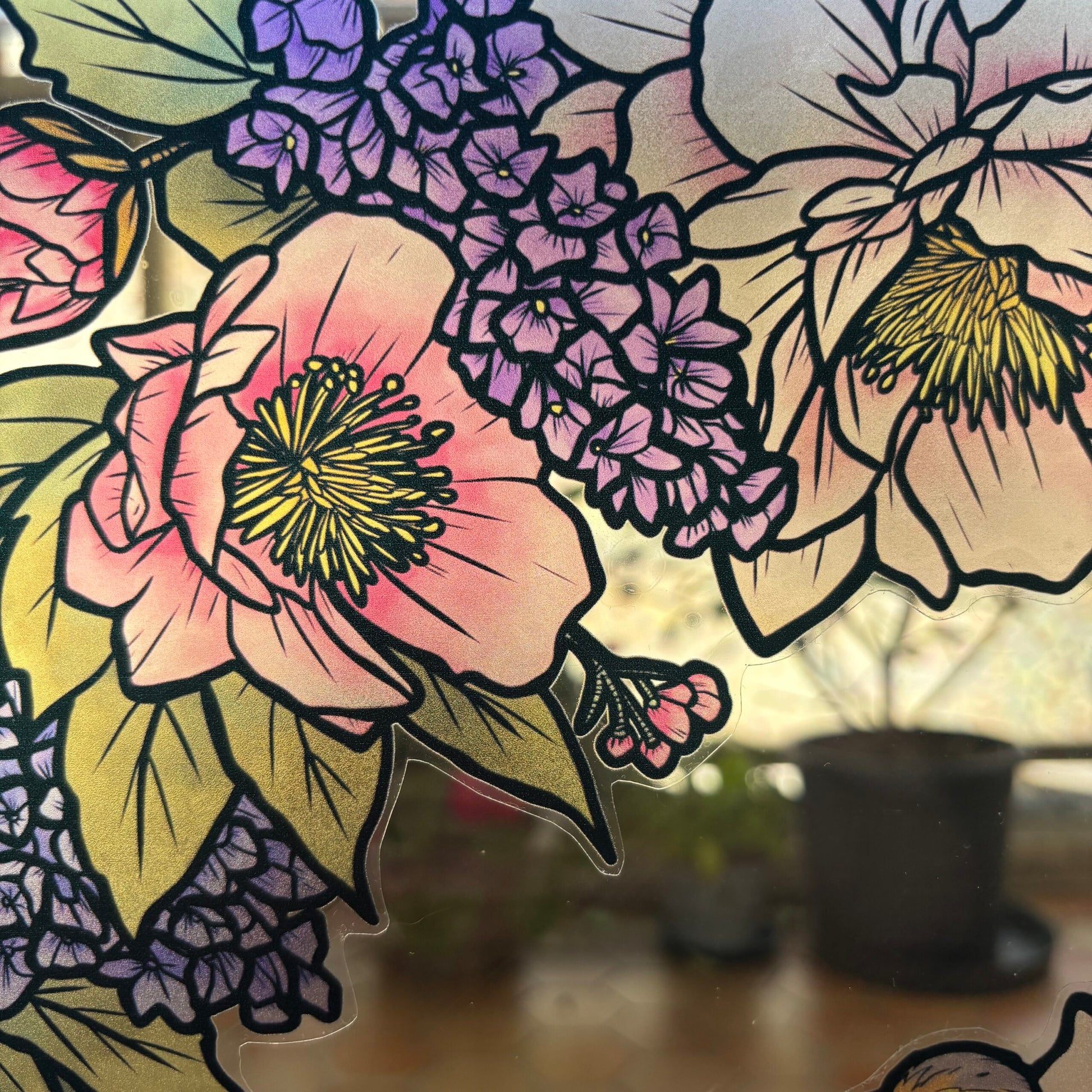 Le chant des pivoines. Stickers repositionnables. A4 à découper.