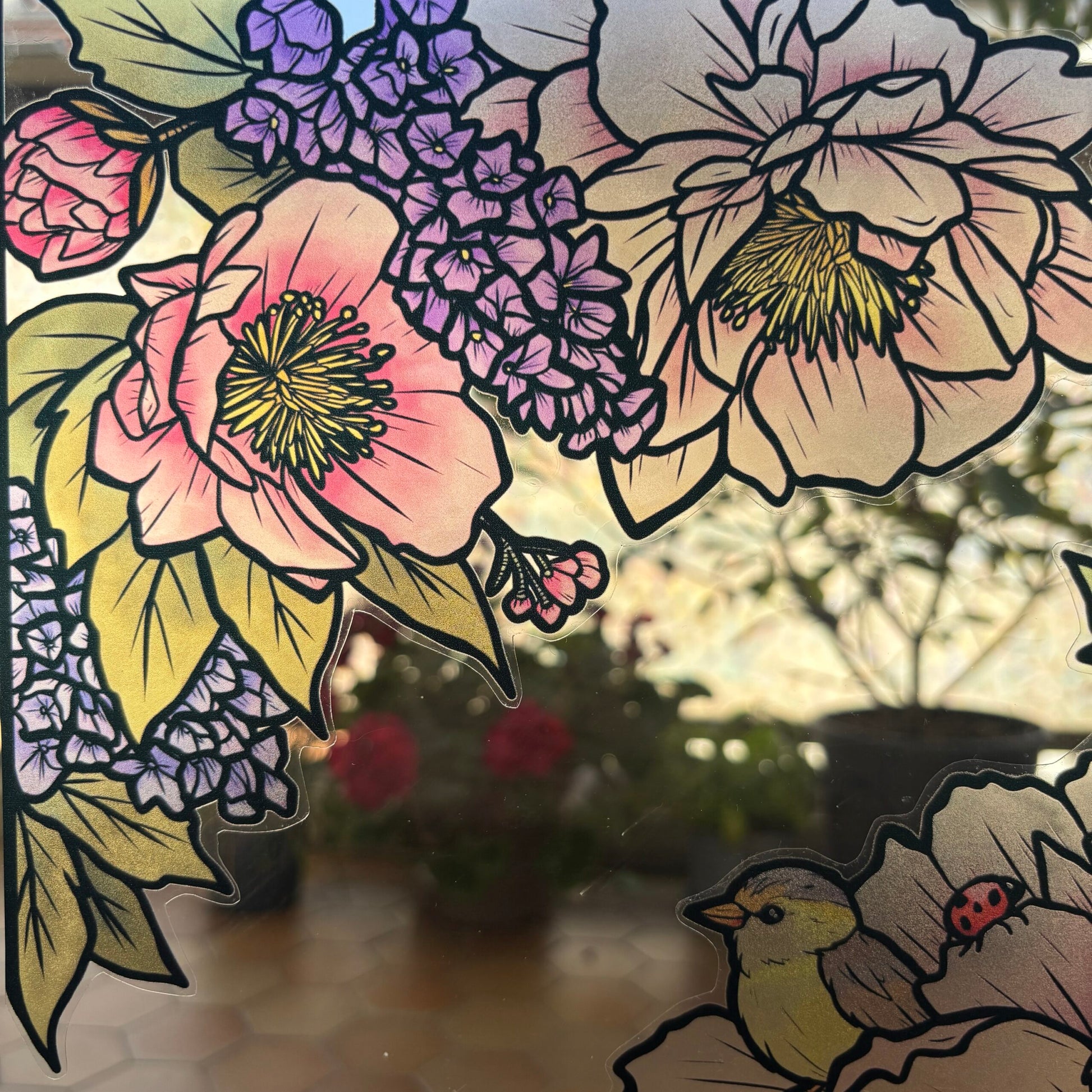 Le chant des pivoines. Stickers repositionnables. A4 à découper.