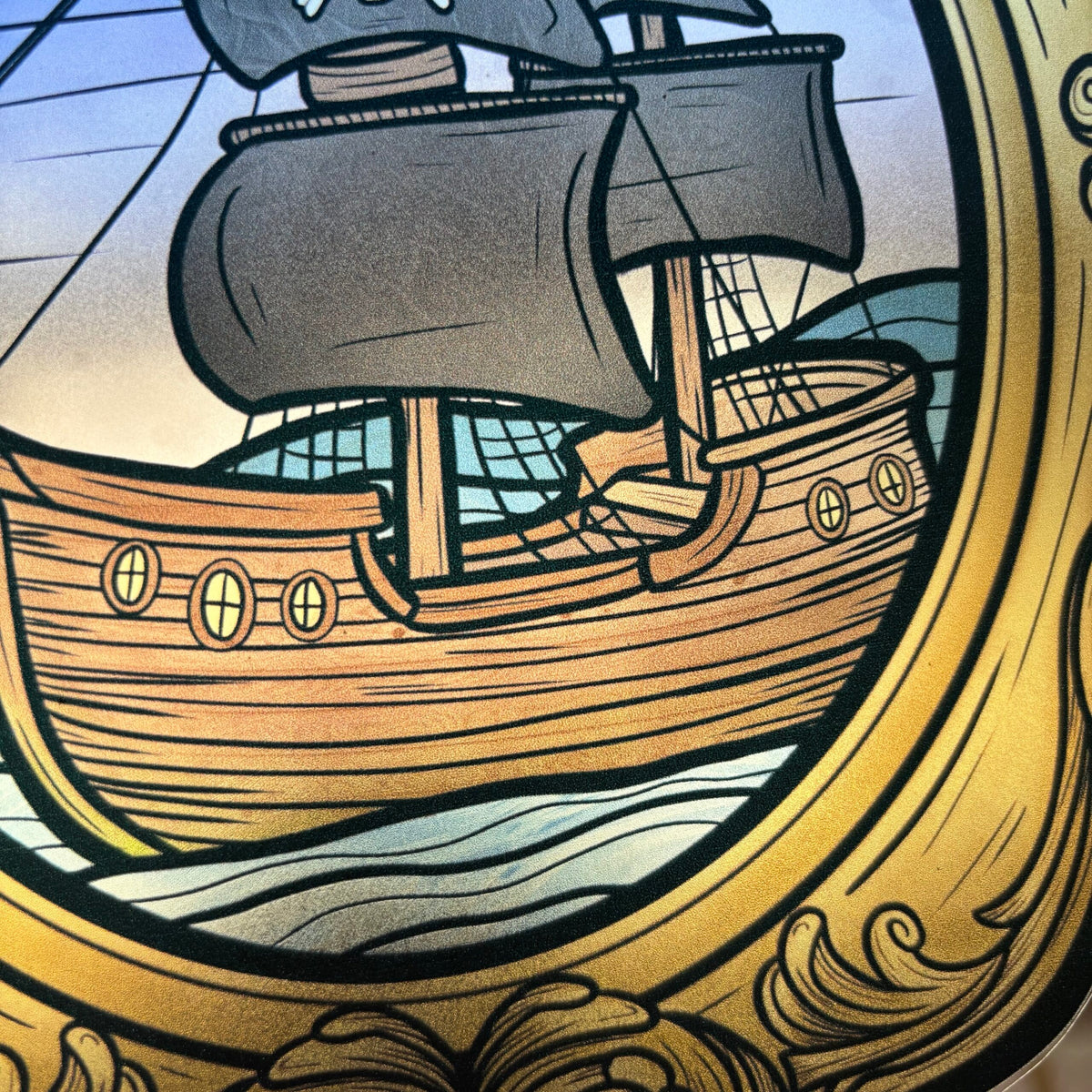 Bateau pirate. Stickers repositionnables. A4 à découper.