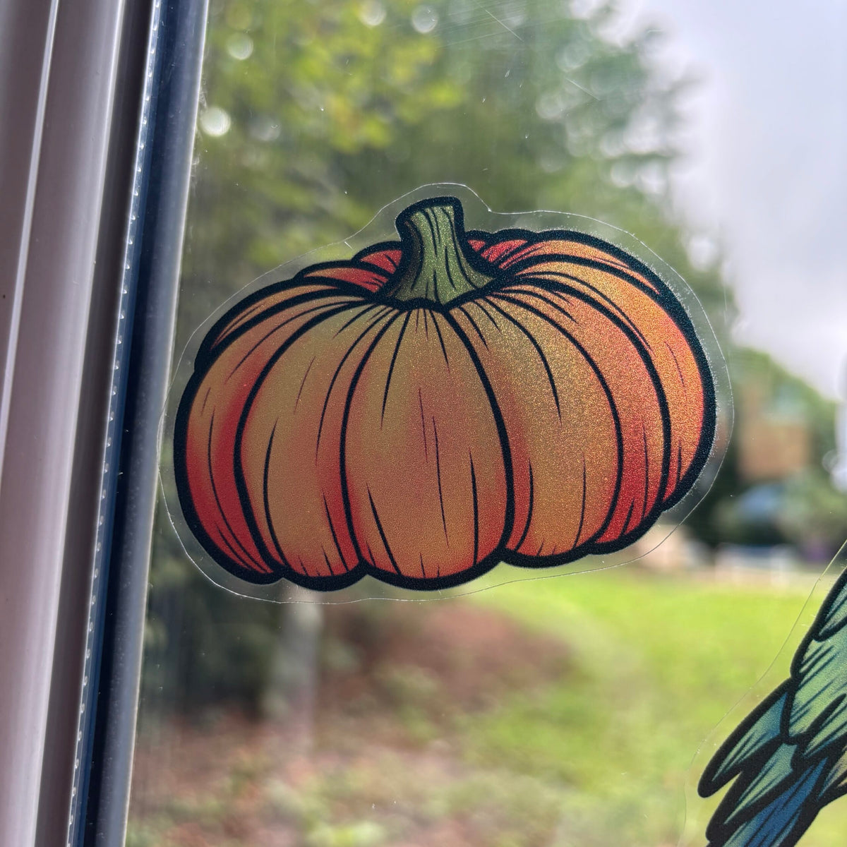 Citrouilles et oiseaux bleus. Stickers repositionnables. A4 à découper.