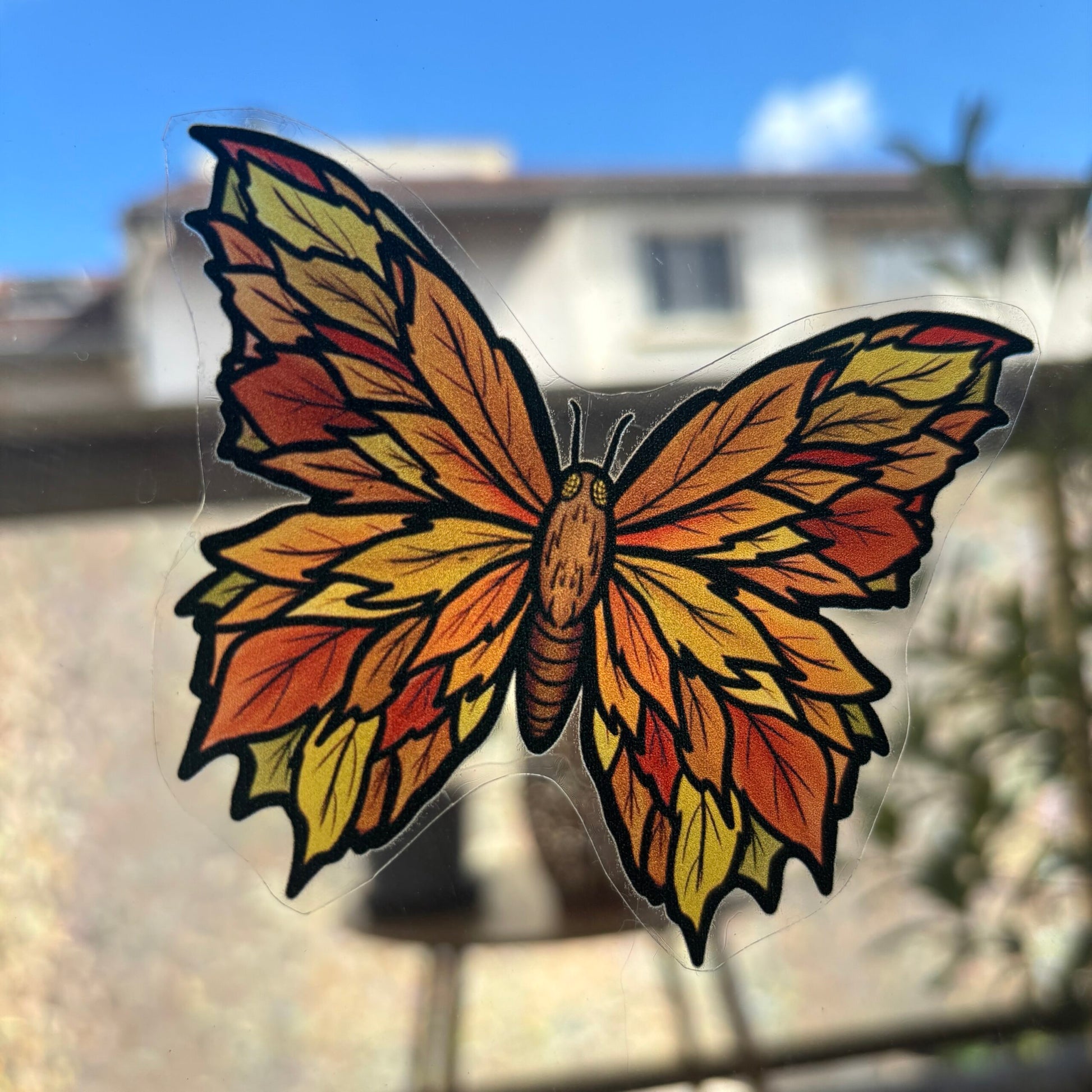 Écureuil d'automne et citrouille. Stickers repositionnables. A4 à découper.