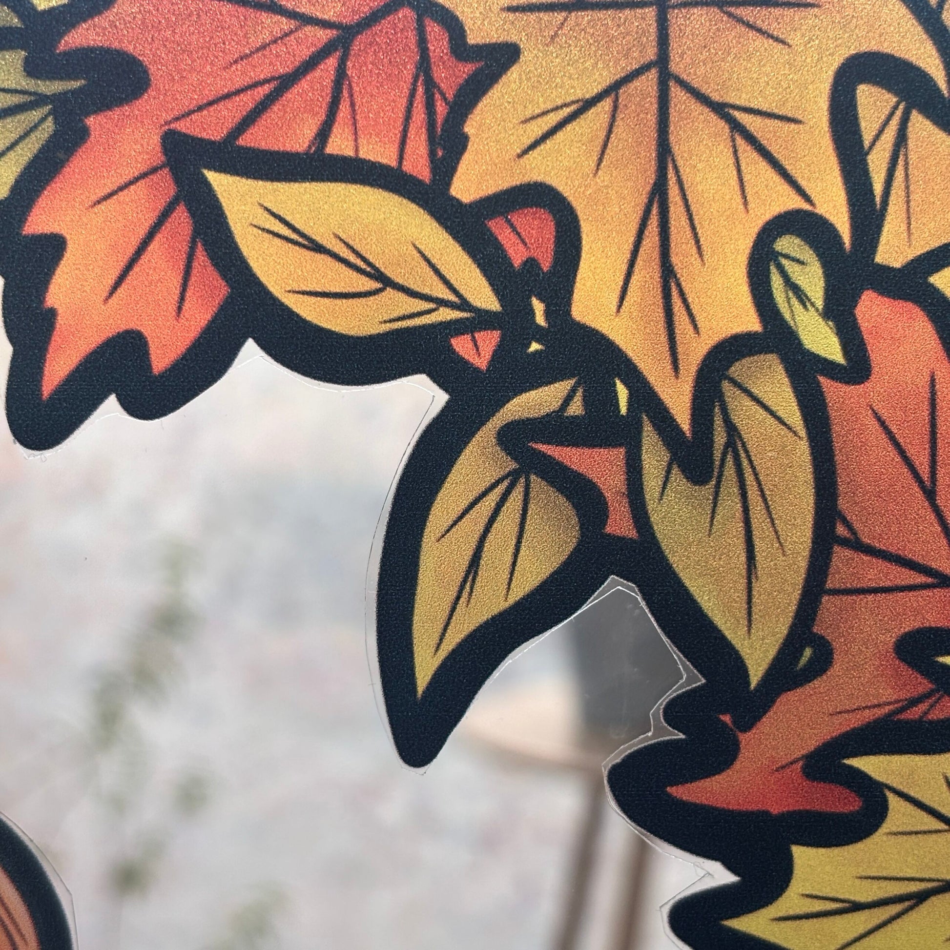 Stickers repositionnables. Coins Forêt d'automne. A4 à découper.