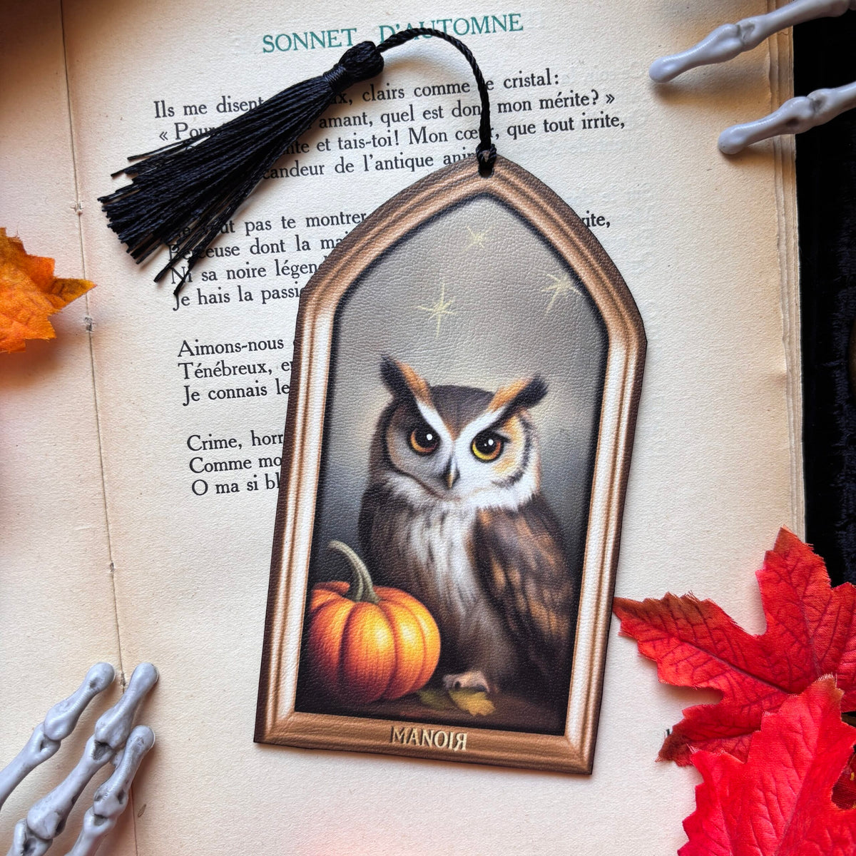 L’Oracle du Crépuscule. Illustration hibou. Marque Page / Décoration.