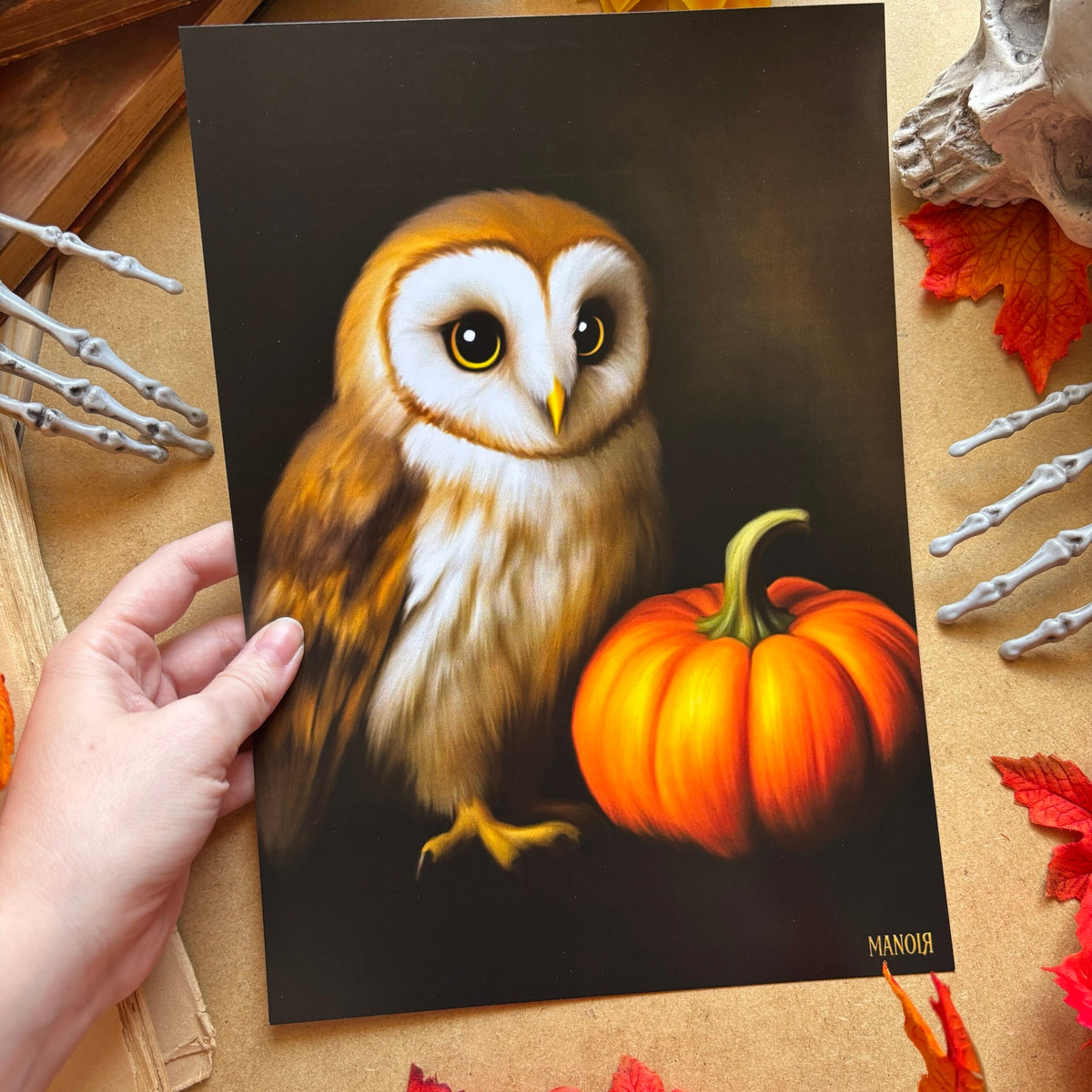 Veilleuse des Songes. Illustration de chouette. Impression A4 et A6