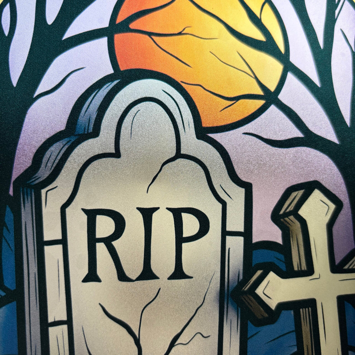 Médaillon Cimetière. Stickers repositionnables. A4 à découper.
