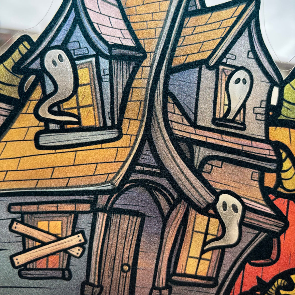 Stickers repositionnables. Maison hantée. A4 à découper