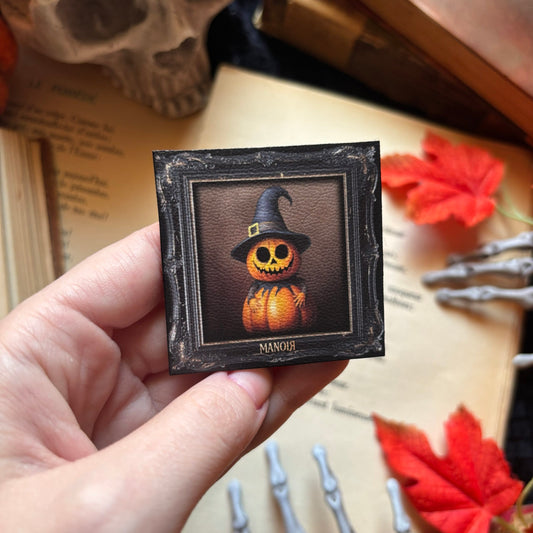 Magnet. Citrouille ensorcelée. Citrouille Sorcière Illustration Halloween