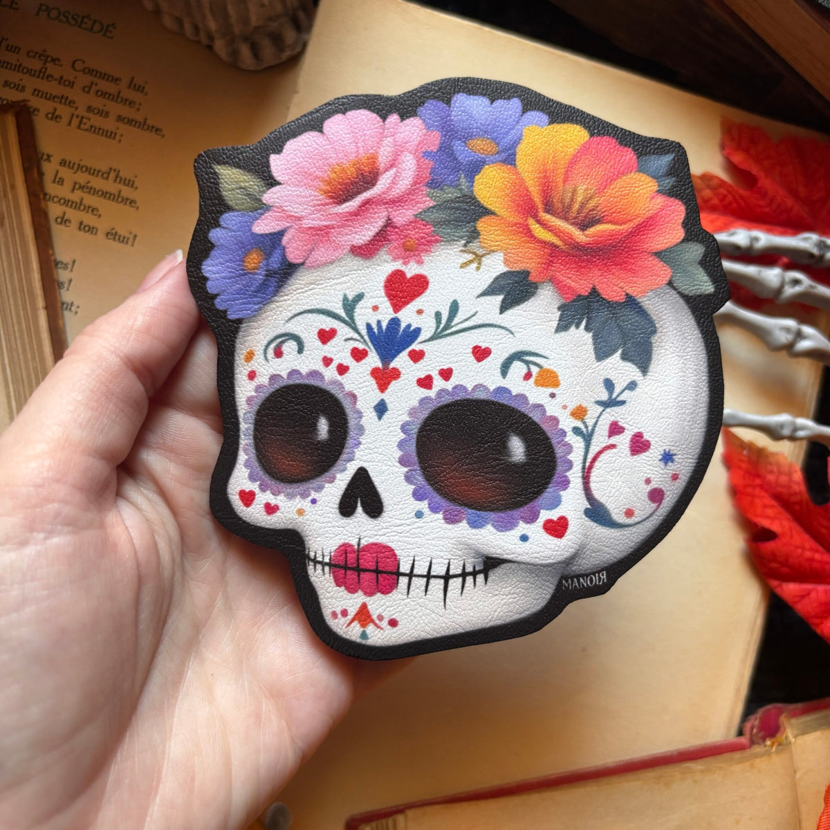 Sous Tasse. Famille Calaveras fleurie. Día de los Muertos