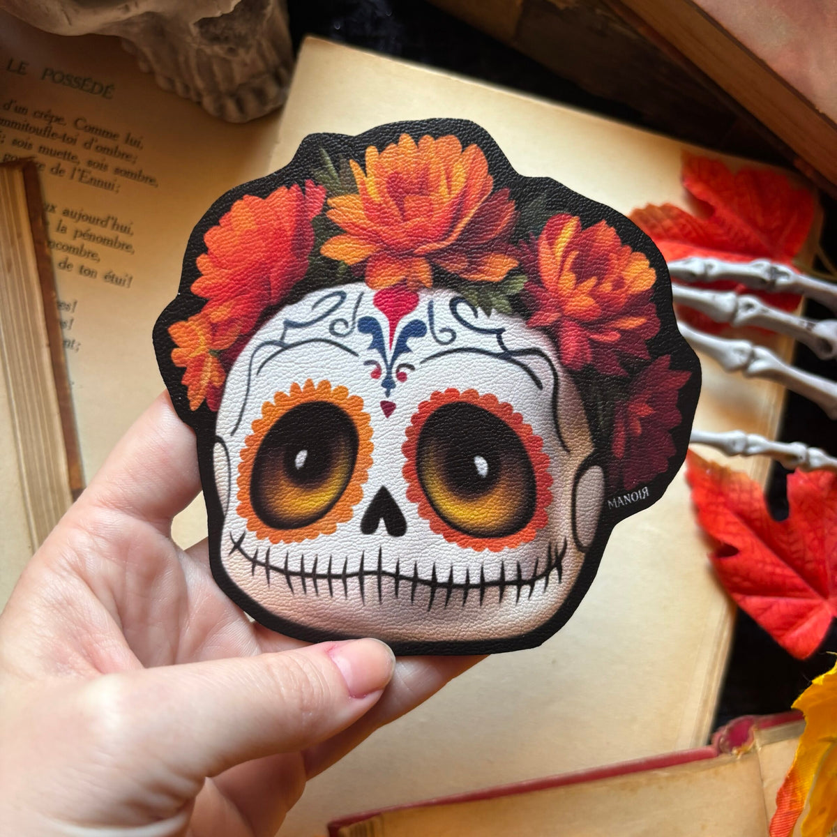 Sous Tasse. Famille Calaveras fleurie. Día de los Muertos