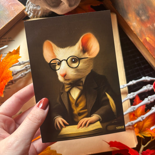 Portrait d’un Notaire. Illustration souris. Impression A6