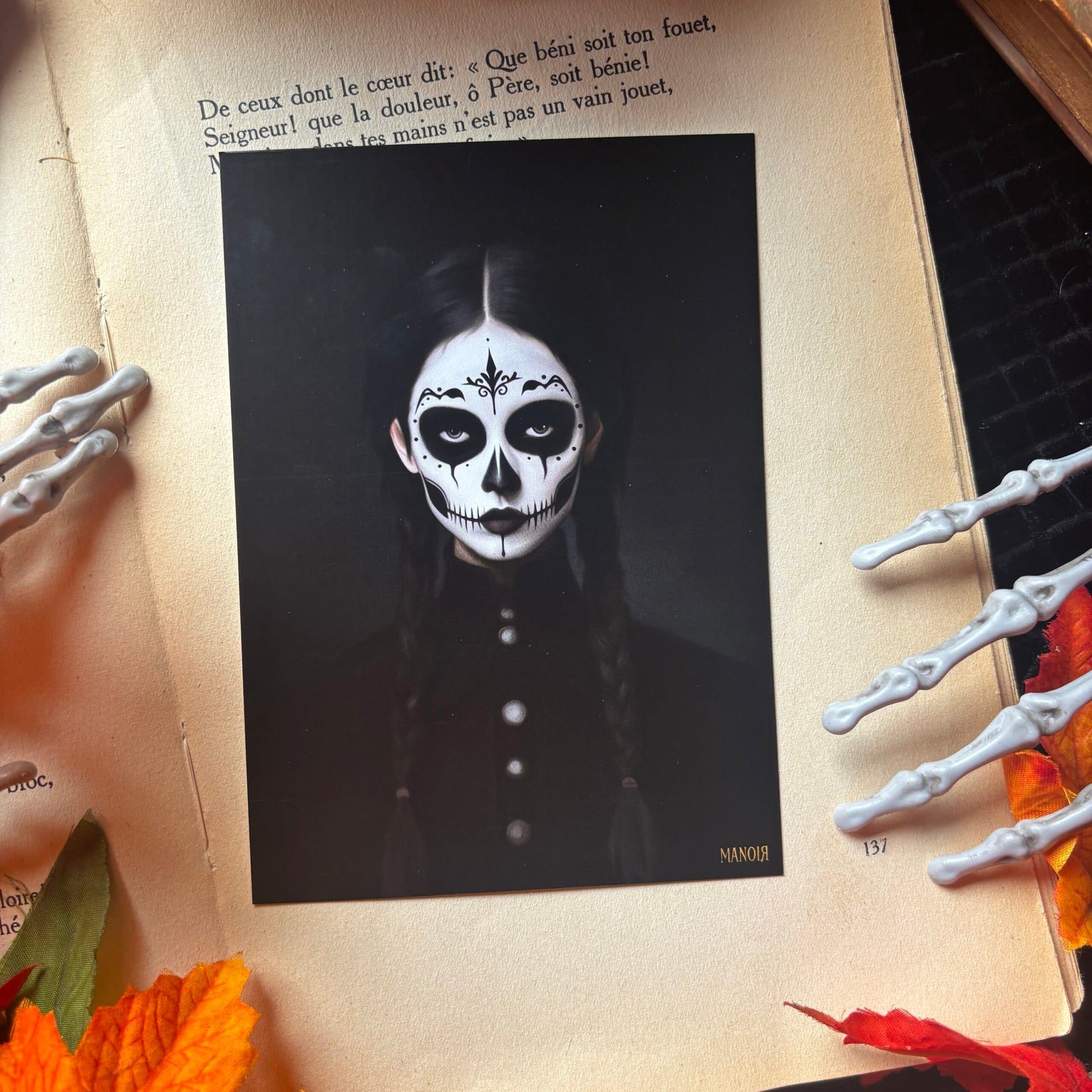 Mercredi. Illustration calavera gothique. Impression A4 ou A6