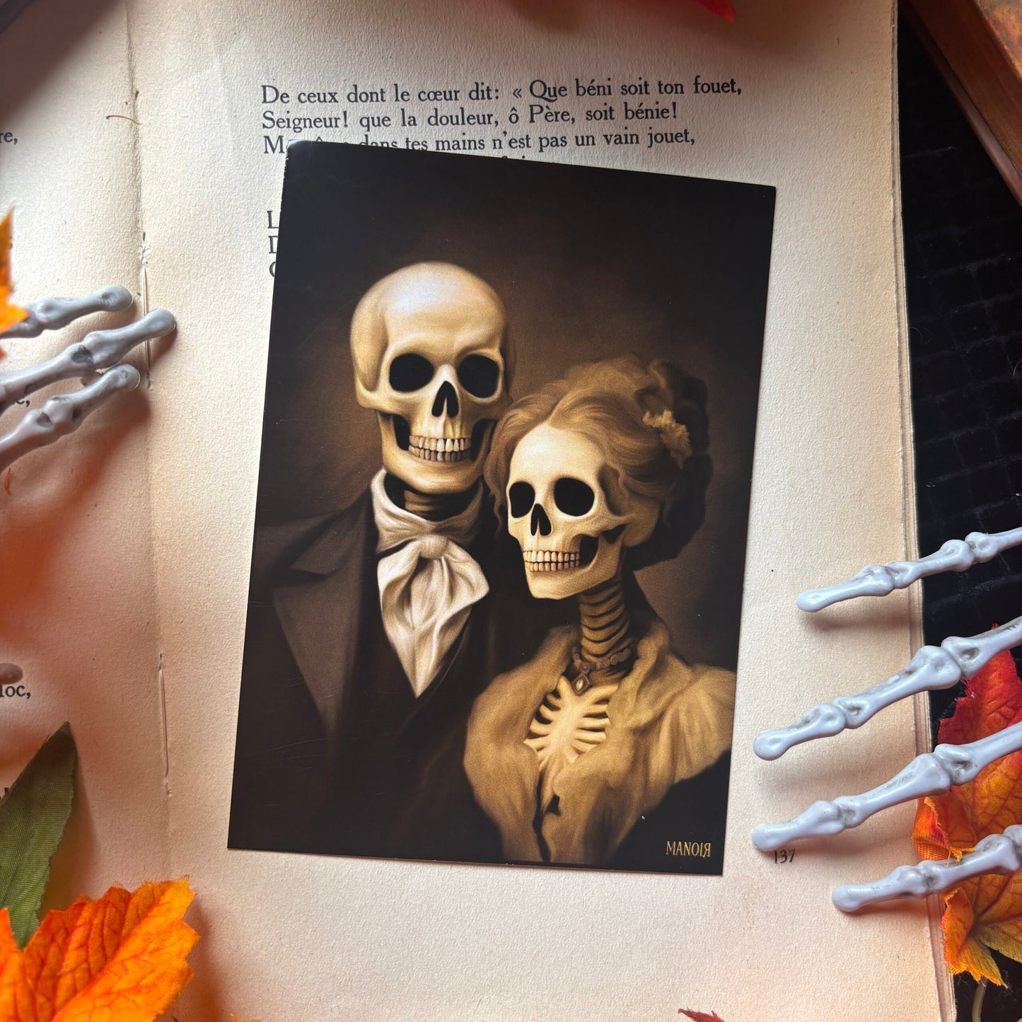 Les amants maufits. Illustration squelettes. Impression A4 ou A6