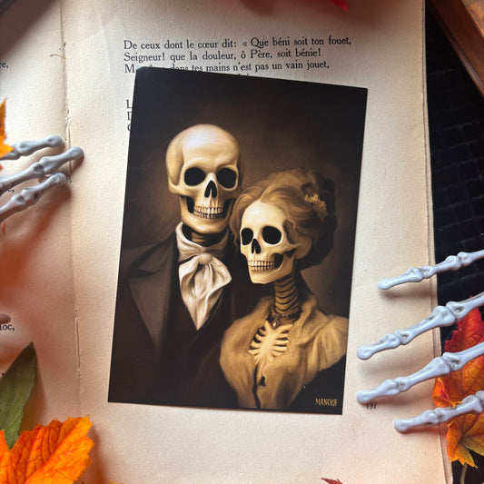 Les amants maufits. Illustration squelettes. Impression A4 ou A6
