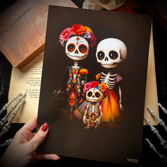 Famille Cavaleras. Illustration jour des morts. Impression A4